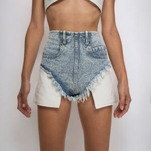 Humans Distressed Layered Denim Shorts – Size Medium